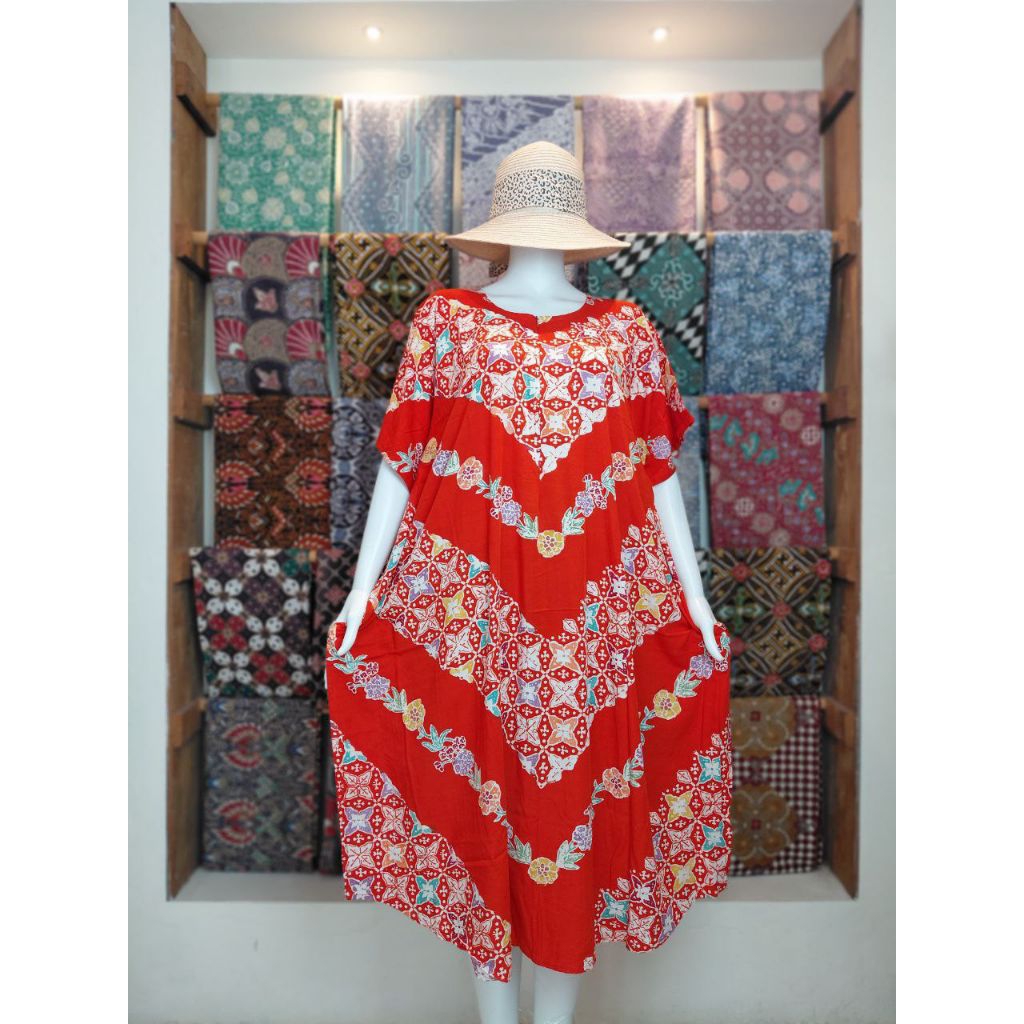 TEMON Daster Lowo Colet Ld 140 Pb 115 Jumbo Busui Terbaru Rayon Premium Homedress Wulu Batik Kekinia