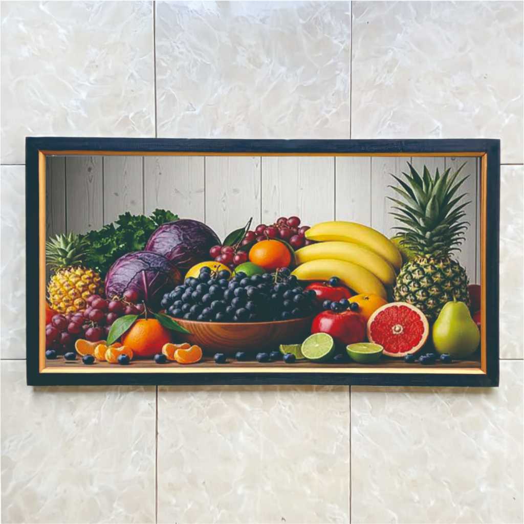 Hiasan Dinding Lukisan Cetak Gambar Buah Buahan Plus Bingkai / Lukisan Buah Hiasan Dinding Ruang Mak