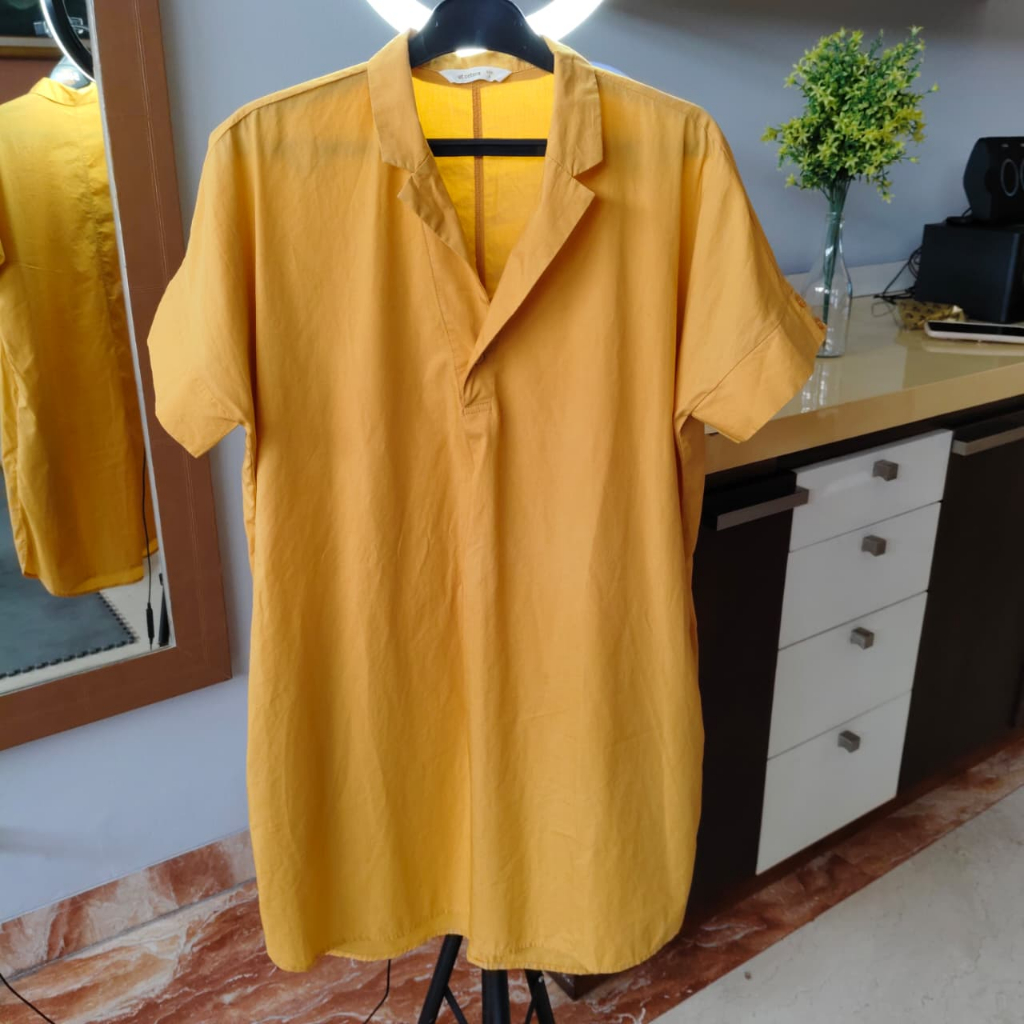 Et Cetera Mustard Tunic Top - Kemeja Tunik Katun Kuning - Preloved