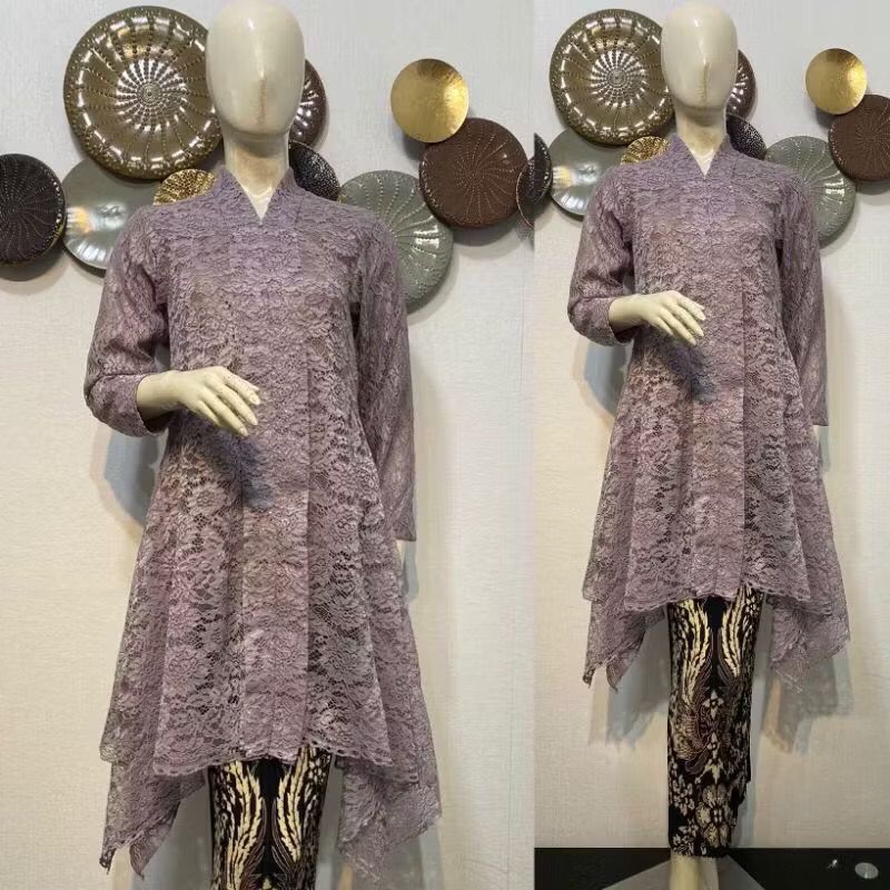 Kebaya Tunik Kartini Brokat Katun Busui Friendly