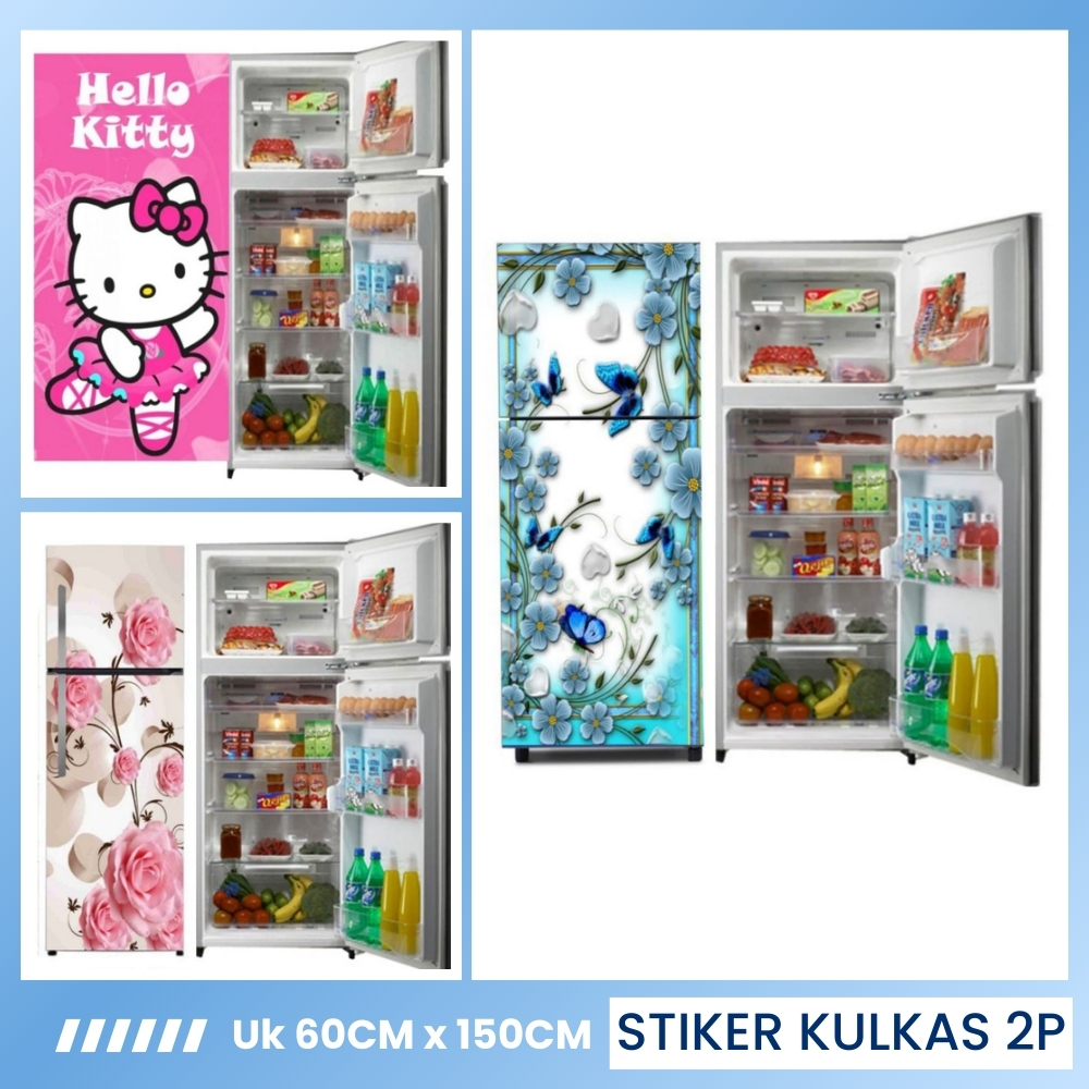 Wallpaper Sticker Kulkas 2 Pintu Stiker Kulkas 2 Pintu Hello Kitty Stiker Lemari Es Glossy