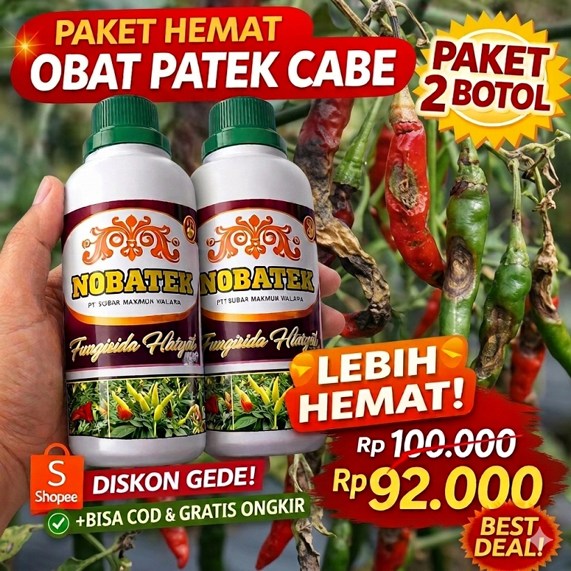 NOPATEK Fungisida Cabe 500ml x2 – Obat Patek & Antraknosa Cabai