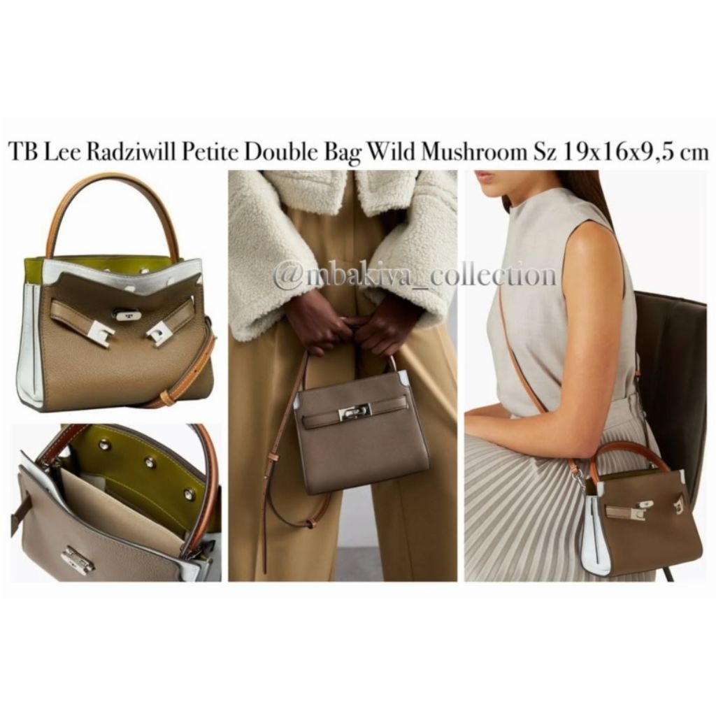 TB Lee Radziwill Petite Double Bag Wild Mushroom
