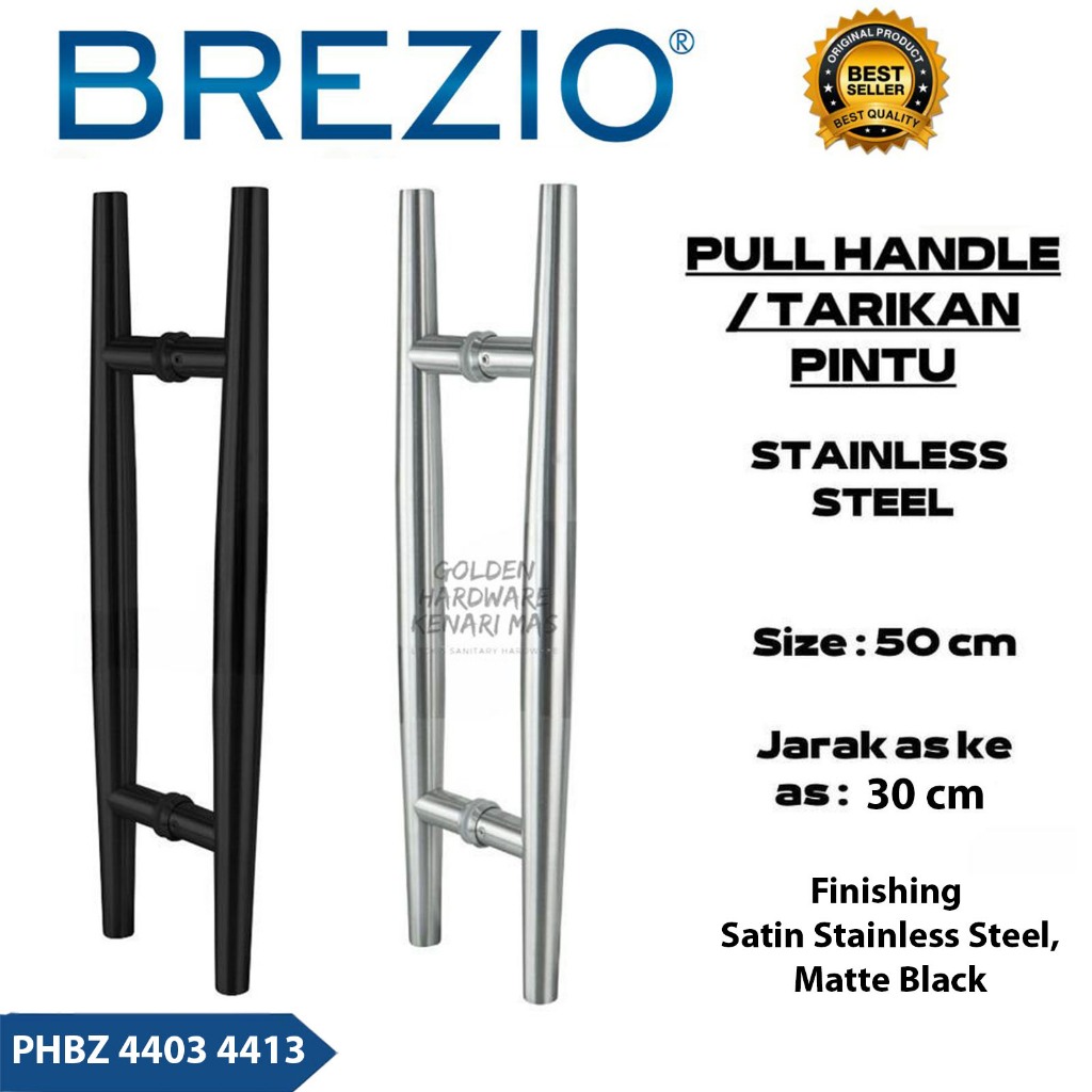 BREZIO PHBZ 4403 4413 Pull Handle Gagang Pintu Rumah Minimalis 2 Daun 50CM Stainless Satin Silver Hi