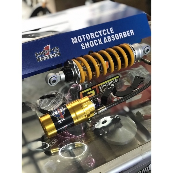 SHOCK MOTO 1 NINJA R SS RR TABUNG PISAH YELLOW 305MM KUNING MOTO1