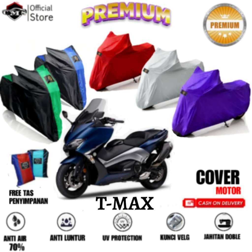 Cover Motor Yamaha TMAX Sarung Motor Tebal Anti Cakar Kucing, Waterproof, UV Protection
