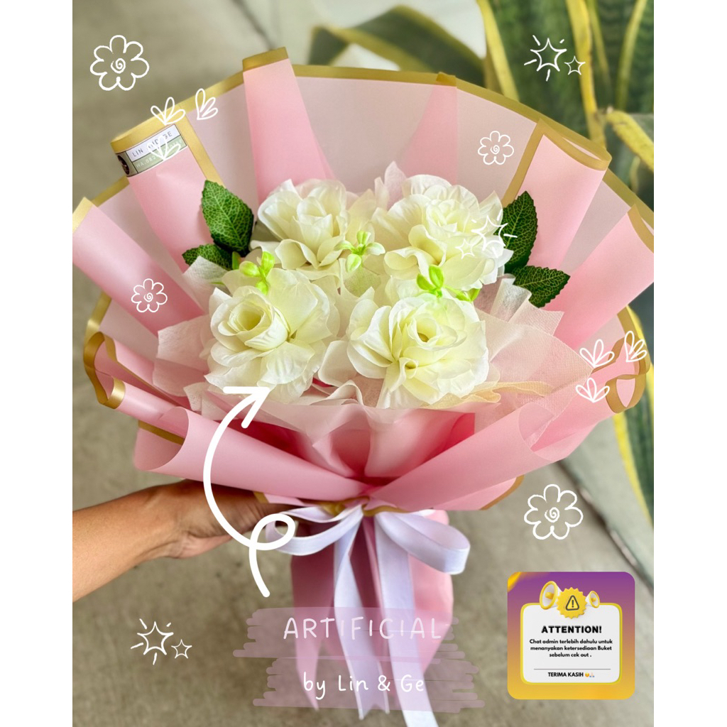 Buket Bunga Artificial | Buket Bunga Mawar Artificial | Buket Bunga Palsu