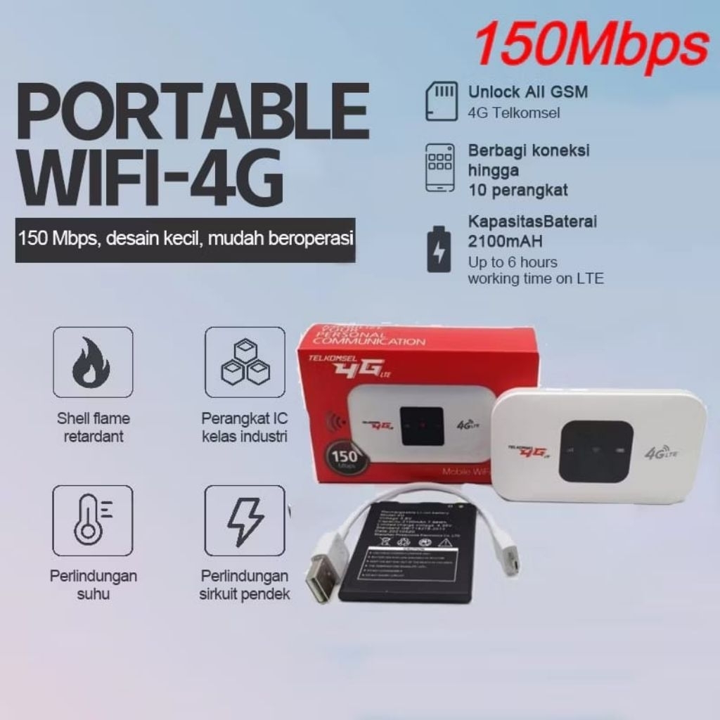 Modem WIFI Sim Card All Operator 4g Mudah Dibawa2 150 Mbps 4g Telkomsel,Im3,Tri,Byu,Dll