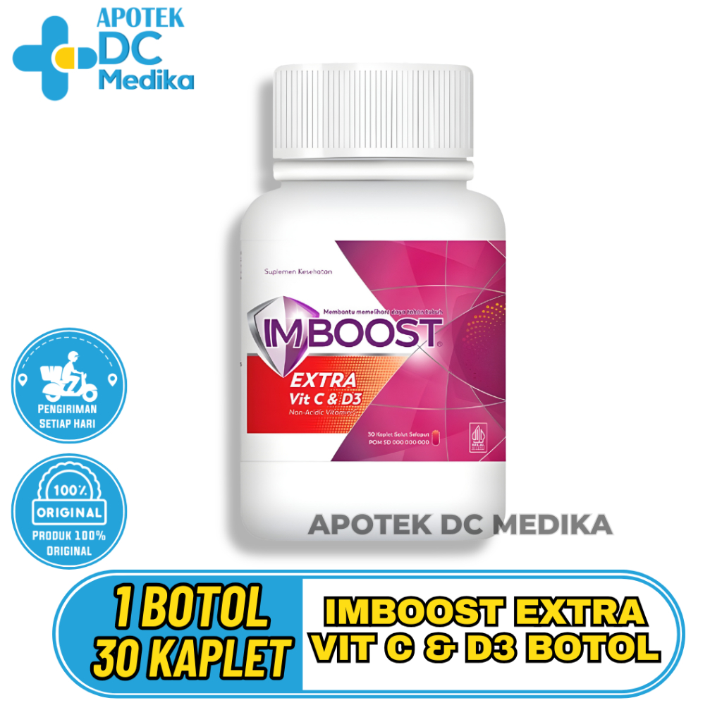 Imboost Extra Vit C Dan D3 Suplemen Daya Tahan Tubuh 30 Tablet Suplemen Imunomodulator Untuk Meningk