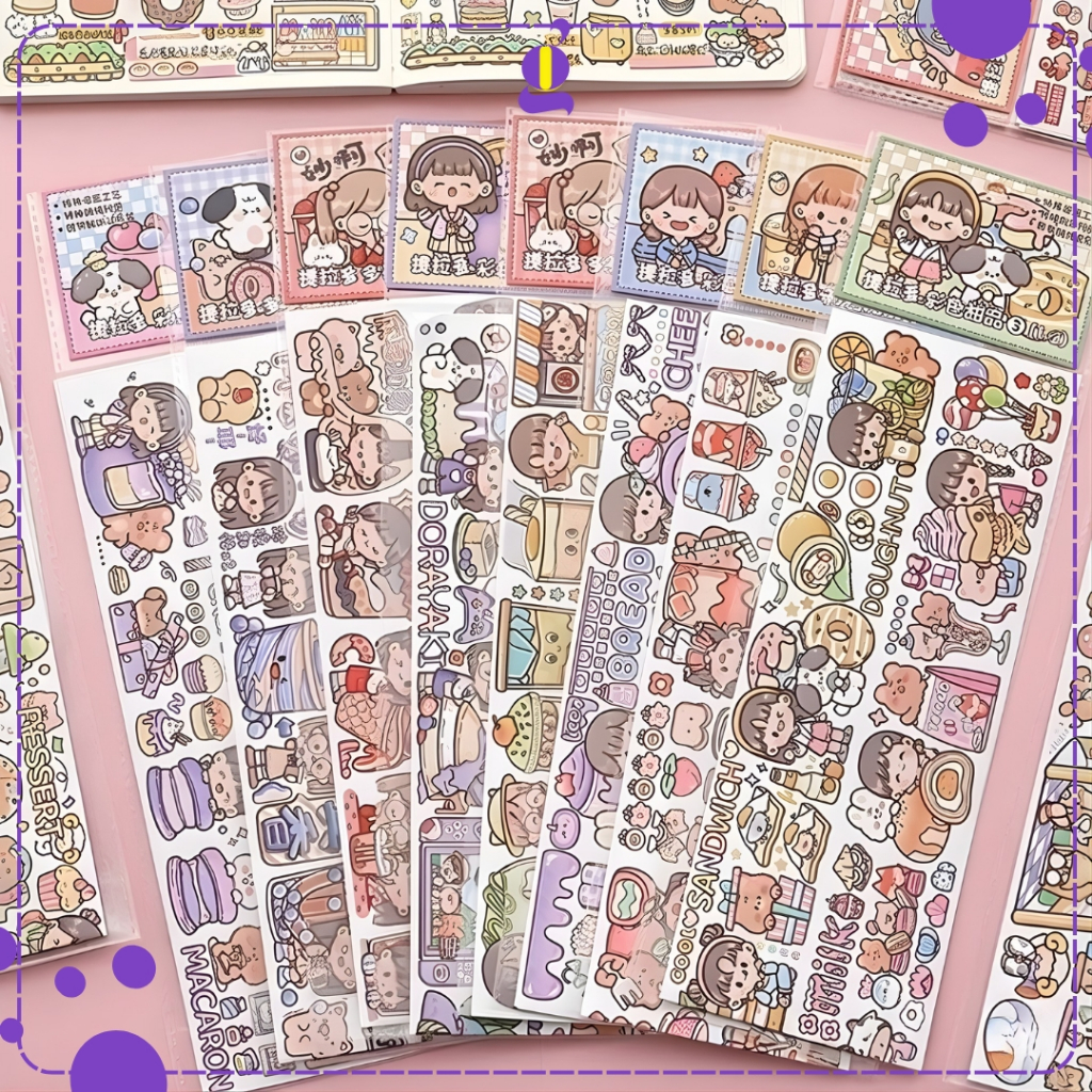 Stiker Dekor DIY Lucu Kreativitas Aesthetic Buku Jurnal Sticker DIY Panjang Stiker Mainan TLD70