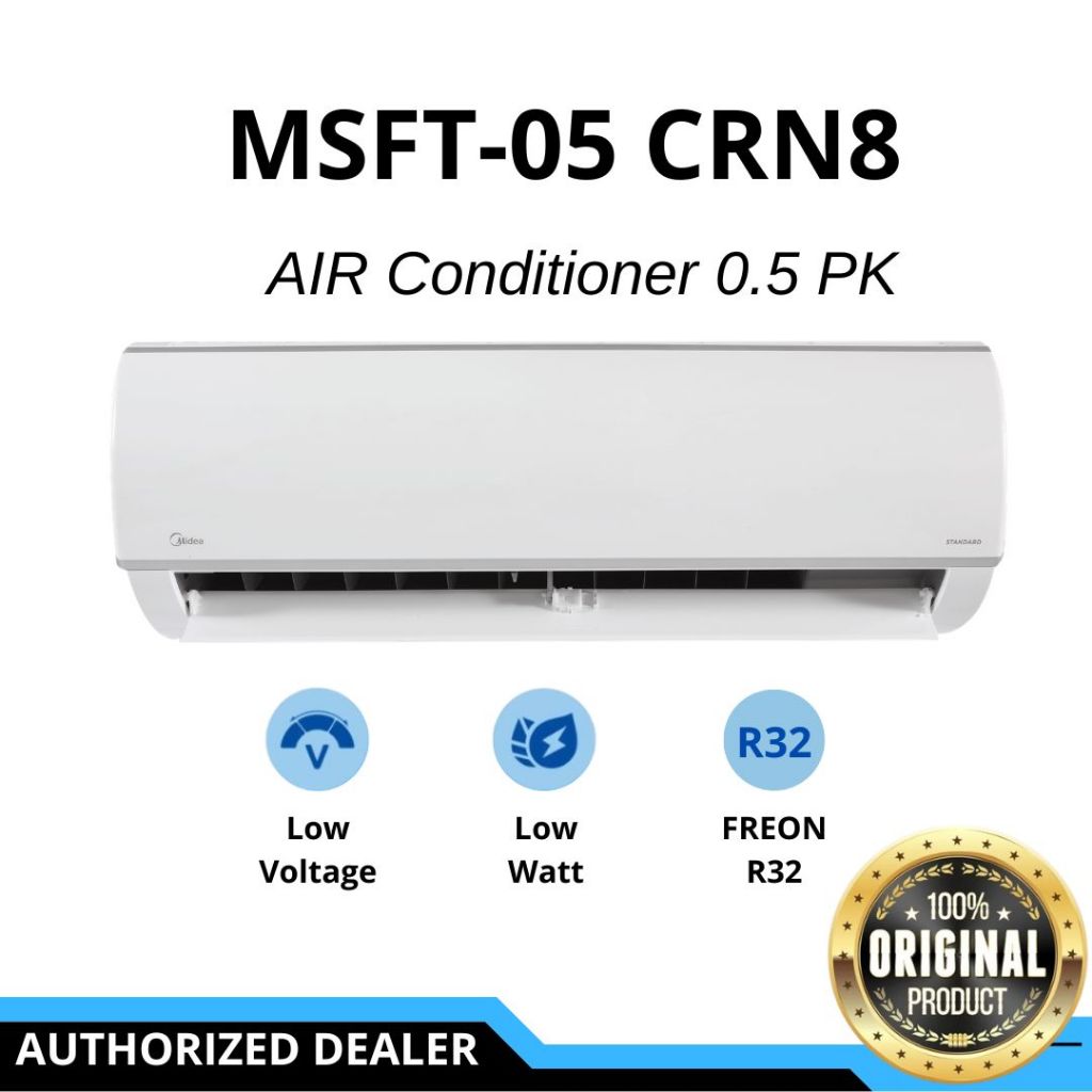 UNIT SAJA AC MIDEA 1/2 PK 0.5PK 0.5 PK MSFT-05CRN8 LOW WATT R32 PROSHOP DAN SERVICE CENTRE RESMI MID