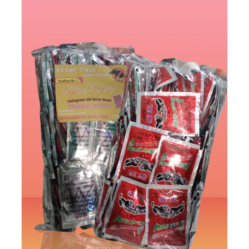 100 pcs Racun Tikus Beras 2M Merah ORI import, Ampuh Matikan Tikus dalam Hitungan Detik