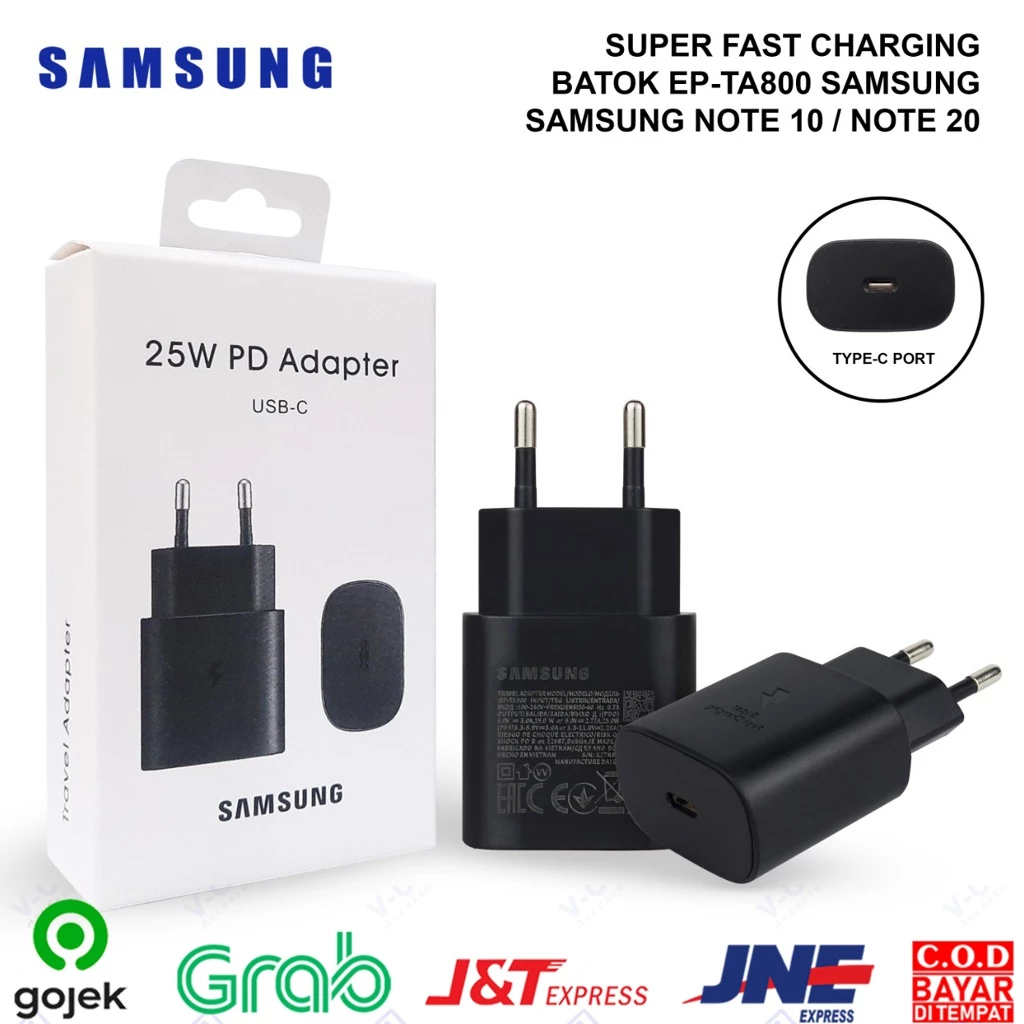 BATOK EP-TA800 ORI 99% SAMSUNG NOTE 10 FAST CHARGING 25W PLUS KABEL