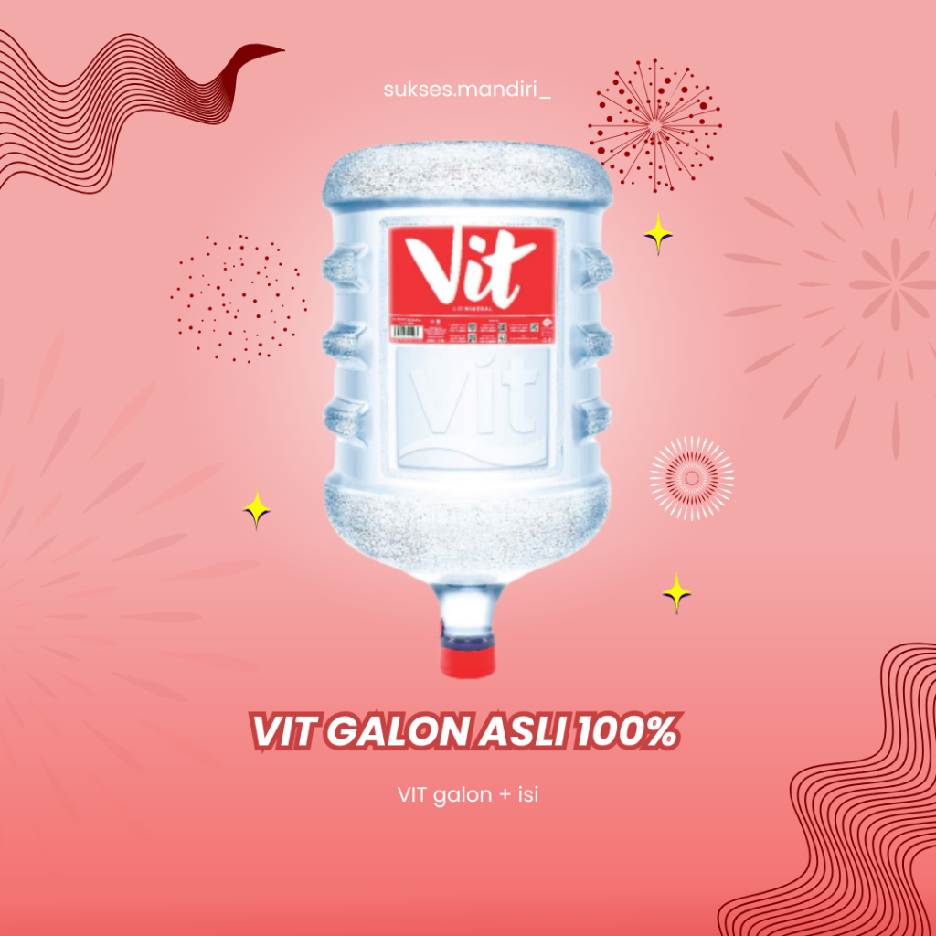 VIT Air Mineral Galon 19 Liter (Galon + Isi) ASLI 100%