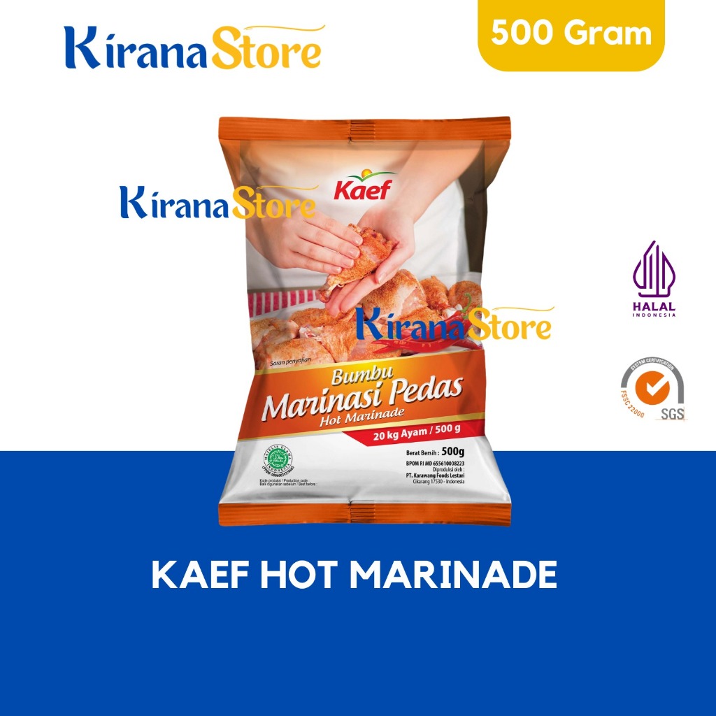 Kaef Bumbu Marinasi Fried Chicken Pedas | Kaef Hot Marinade 500 gram | Kaef Bumbu Marinasi Pedas 500
