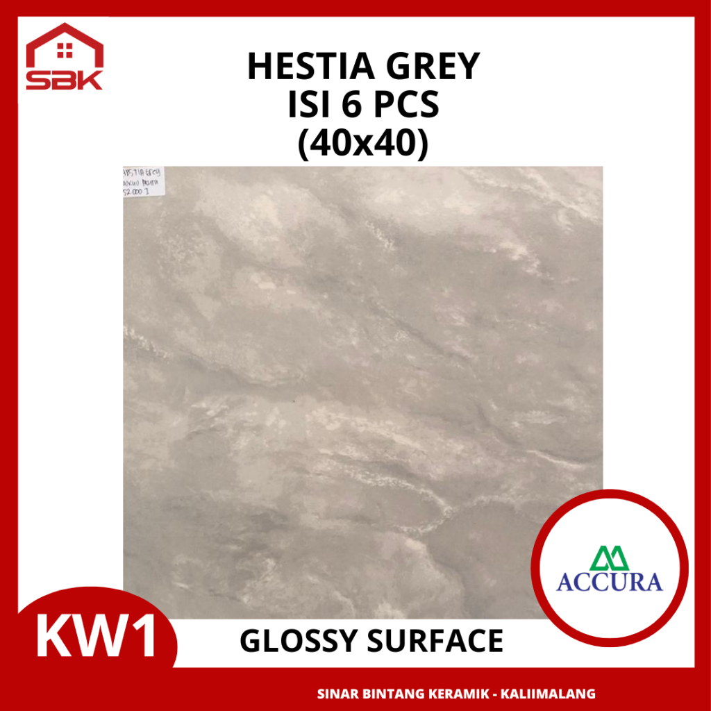 Keramik Lantai Ruangan 40x40 Hestia Grey Accura