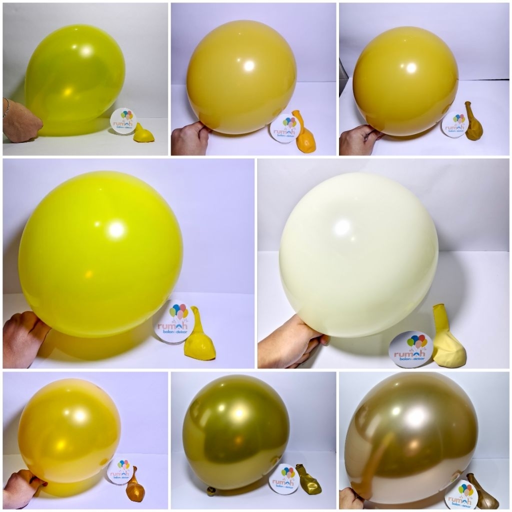 BALON LATEX WARNA KUNING 12 INCH / BALON KUNING 12 INCH / BALON ANEKA WARNA WARNI KUNING LEMON MUSTA