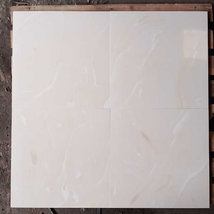 KERAMIK LANTAI GLOSSY CUTTING 50X50 SUN POWER ONTORIA CREMA REC KERAMIK KILAP KREM KERAMIK GLOSSY 50