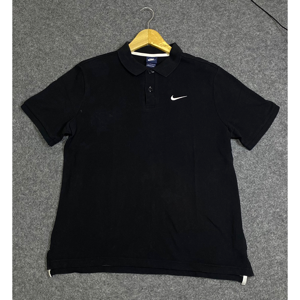 POLO SHIRT NIKE WARNA HITAM LOGO PUTIH ORIGINAL