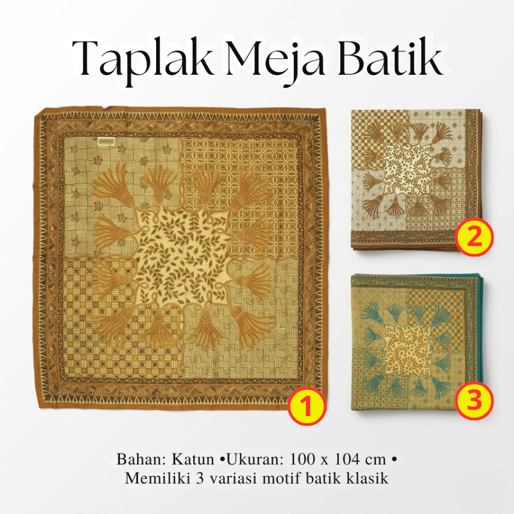 Taplak Meja Batik Tamu Cantik Estetik Premium | Taplak Meja Ruang Tamu Ria Batik Solo