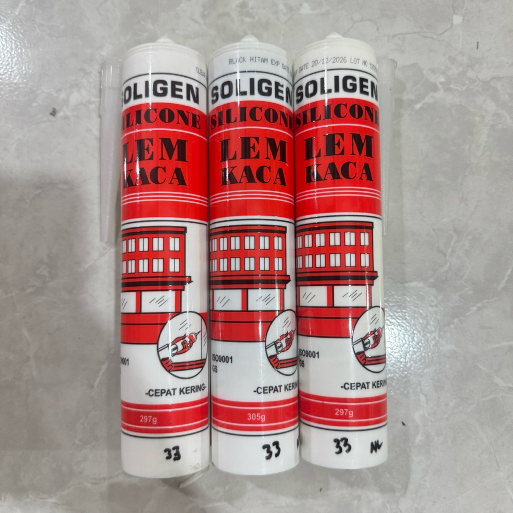 Lem Silicone Soligen Hitam Putih Bening / Lem Sealant Silicone Serbaguna