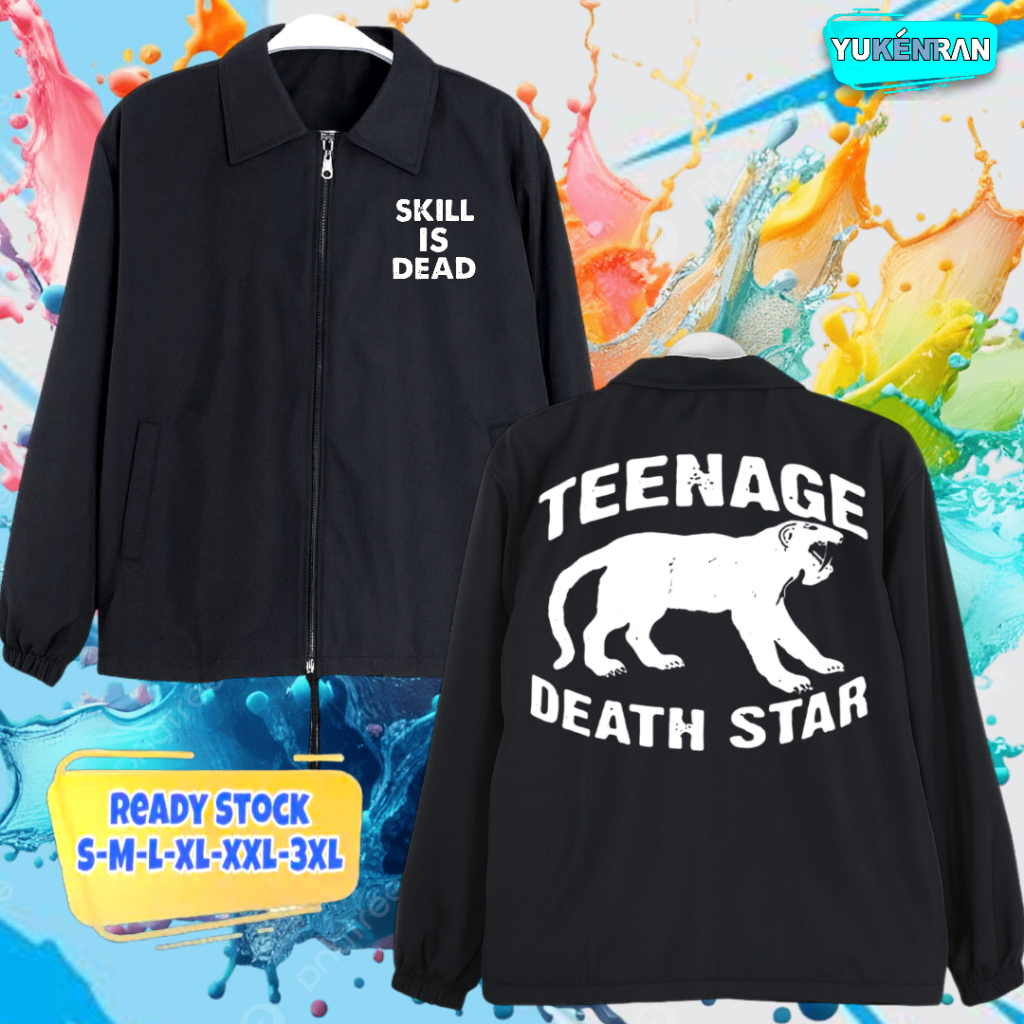 COACH JAKET STREETWEAR TEENAGE DEATH STAR DESIGN SIMPLE BAHAN PREMIUM WATERPROOF