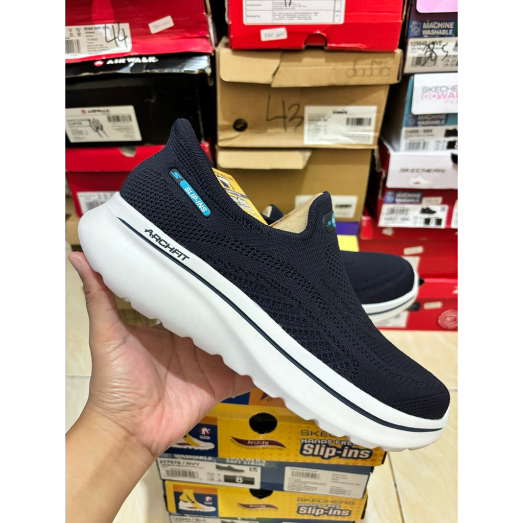 Skechers Slip Ins Go Walk Arch Fit N Joy Dale Warna Navy