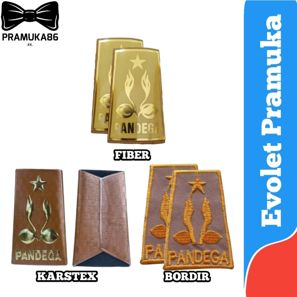 Sepasang Evolet Tku Pramuka Pandega Bordir / Evolet Pandega Fiber / Evolet Pandega Karstek / Tku Evo