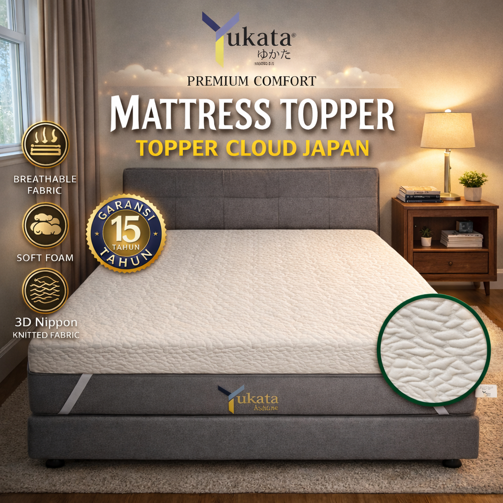 Yukata Topper Cloud Japan Premium – Alas Kasur Empuk Hotel Quality, Anti Kempes