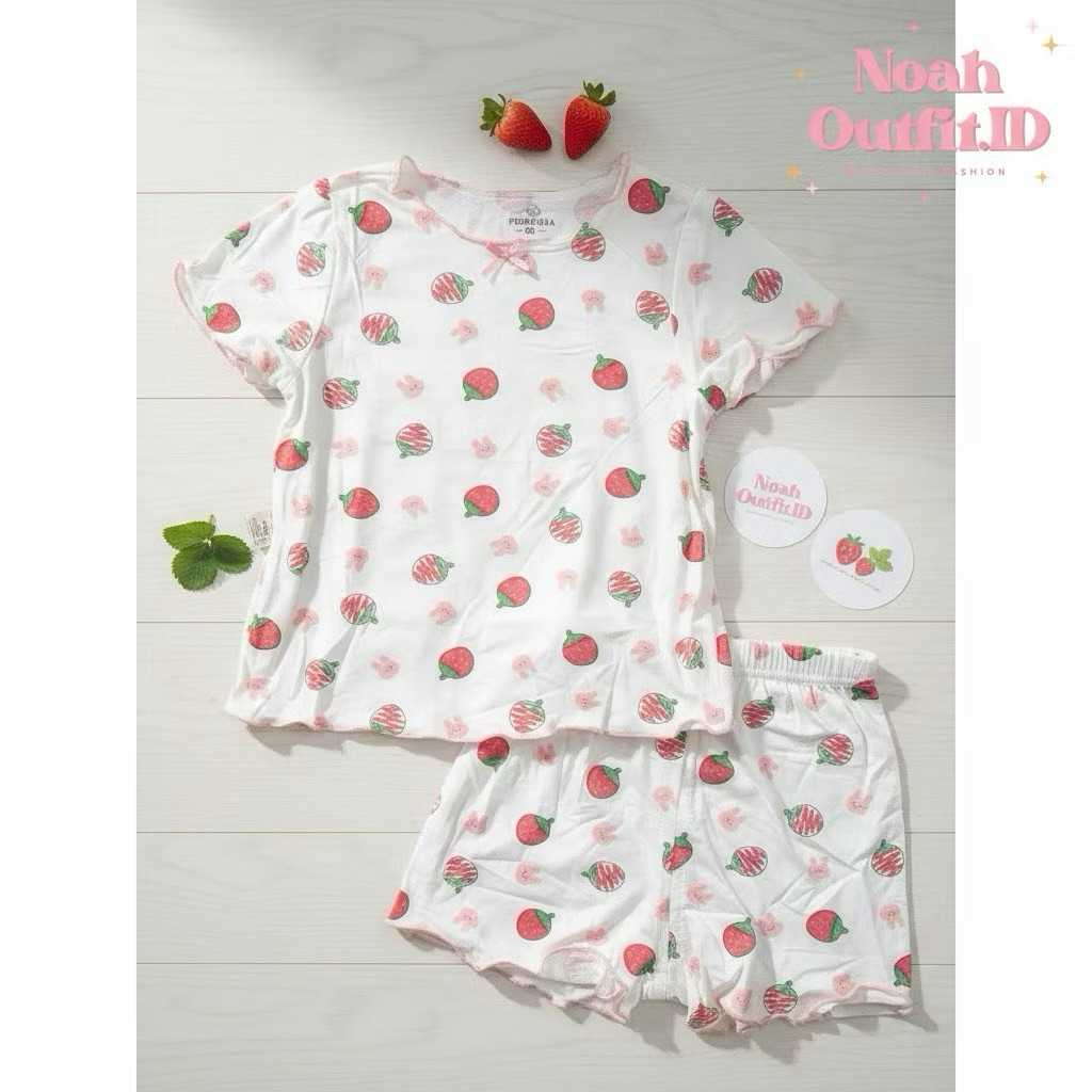 Piyama pyjamas pendek set summer anak perempuan