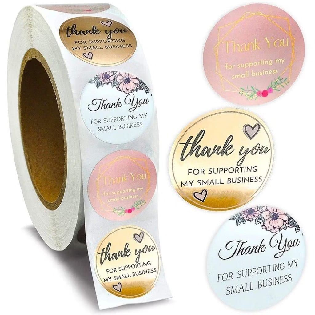 500 pcs stiker thank you / 1 roll stiker thank you / stiker thank you