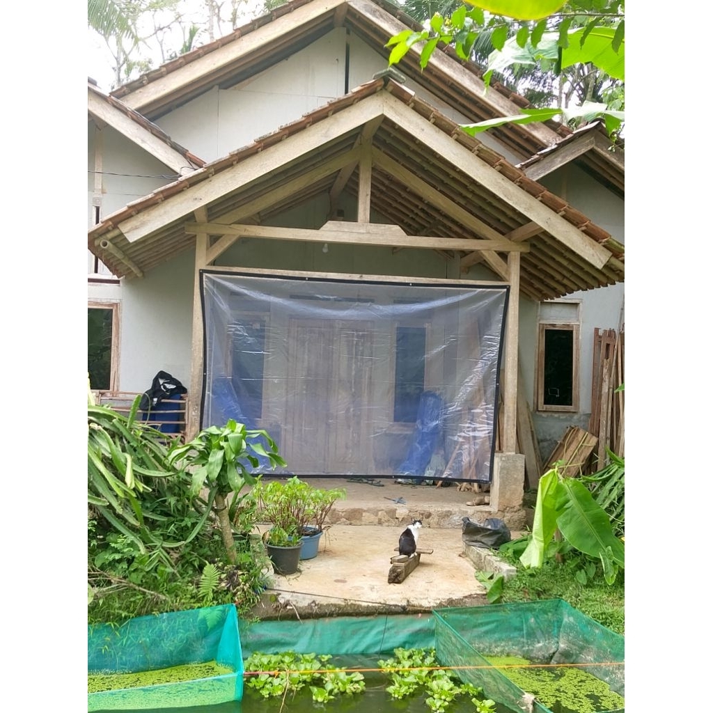 terpal plastik bening UV gulung bisa di gulung terpal plastik tirai plastik anti hujan