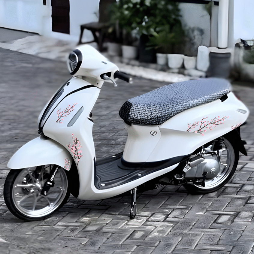 [COD] Stiker Striping Transparan Yamaha Filano 005- Sticker Motor Variasi List Body Bunga sakura Art