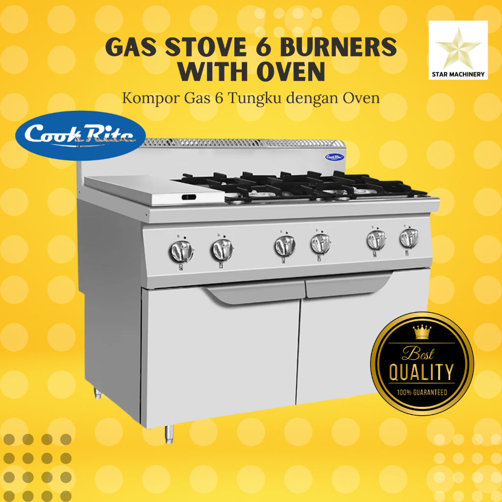 COOKRITE Gas Stove 6 Burners with Oven Kompor Gas 6 Tungku + Oven ATOSA Seri 700 – Kompor Restoran H
