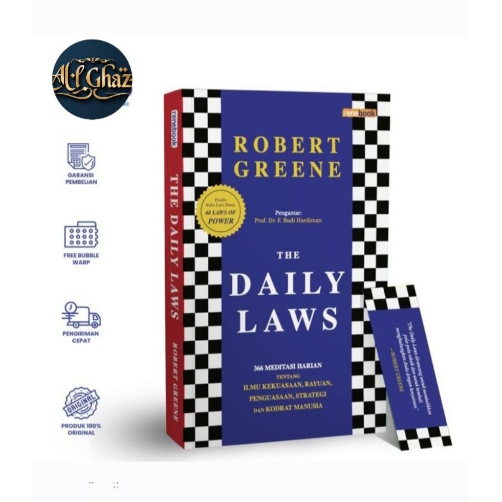 BUKU ORIGINAL TERJEMAH BAHASA INDONESIA THE DAILY LAWS ROBERT GREENE PENERBIT RENEBOOK