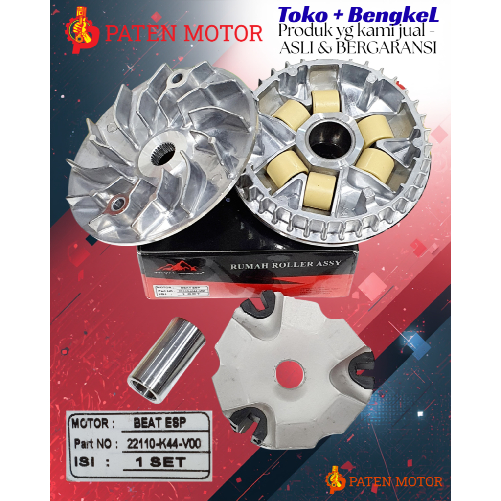 TAKAYAMA- PULLEY SET DEPAN KIPAS RUMAH ROLLER HONDA BEAT FI ESP K44 VARIO 110 FI ESP SCOOPY FI ESP K
