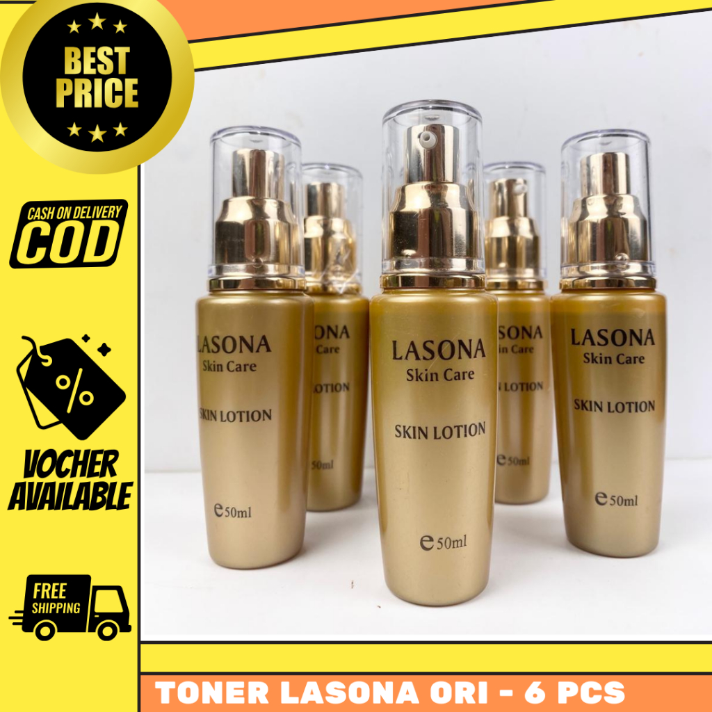 Skin Toner Lasona 6 Pcs Mencerahkan Wajah Menghilangkan Flek Jerawat ASLI / ORI