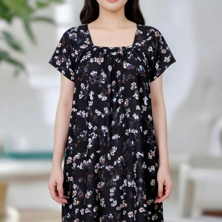 Promo Daster Wamita Kekinian Fuji Kerut Dada Motif Bunga