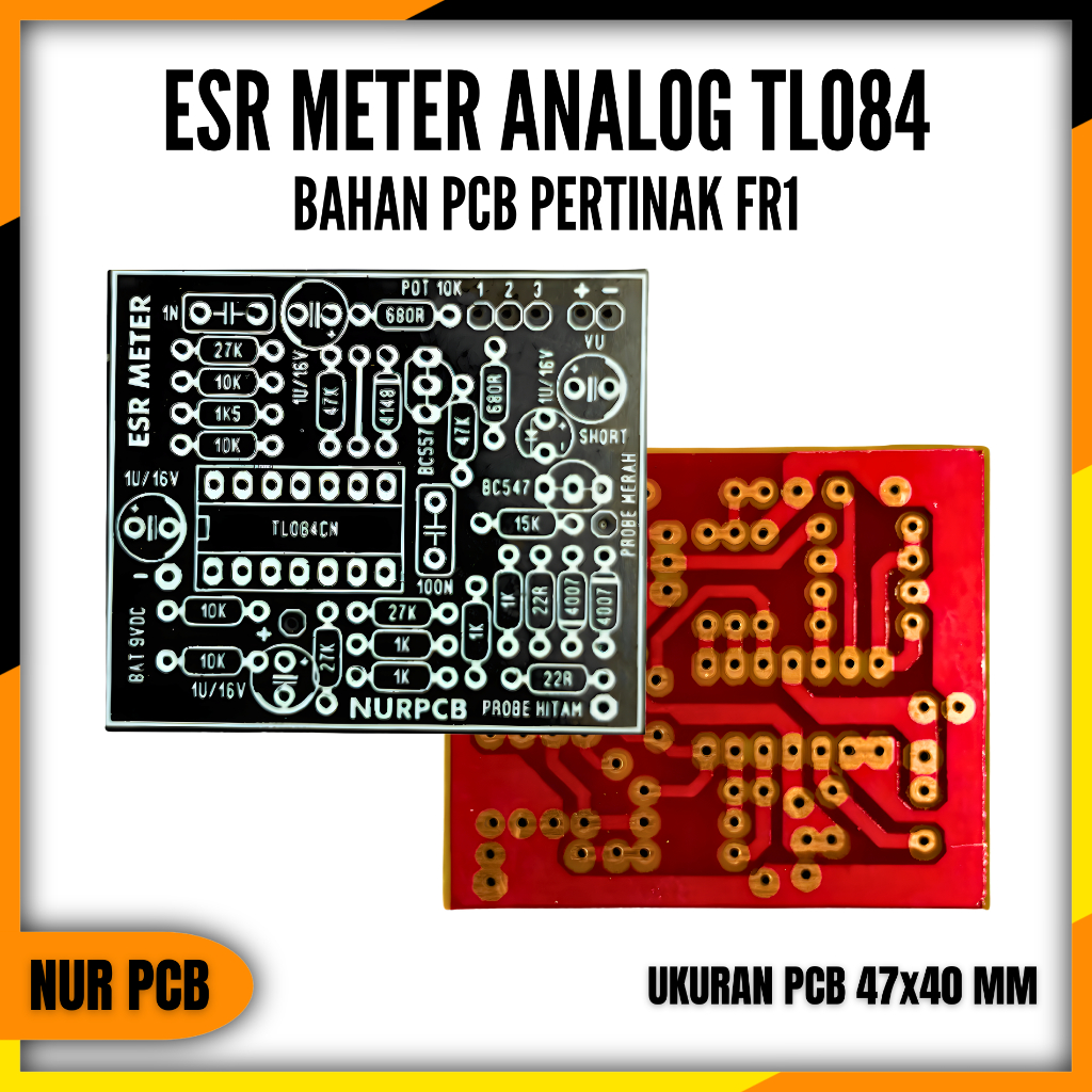PCB ESR Meter Analog TL084 0-9VDC Tester Elco Kapasitor PCB DIY ACC-022