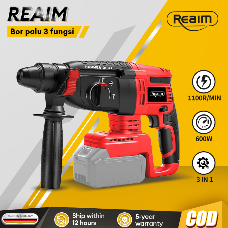 Reaim Rotary Impact Hammer Drill Cordless Brushless / Rotary Hammer Batre