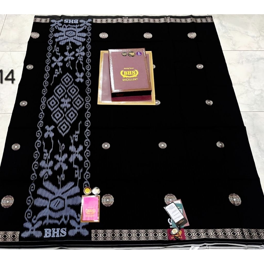 SARUNG BHS EXCELLENT SONGKET SKT,SGB,SGA,SCA,SMB TERBARU GOLD ORIGINAL WARNA HITAM