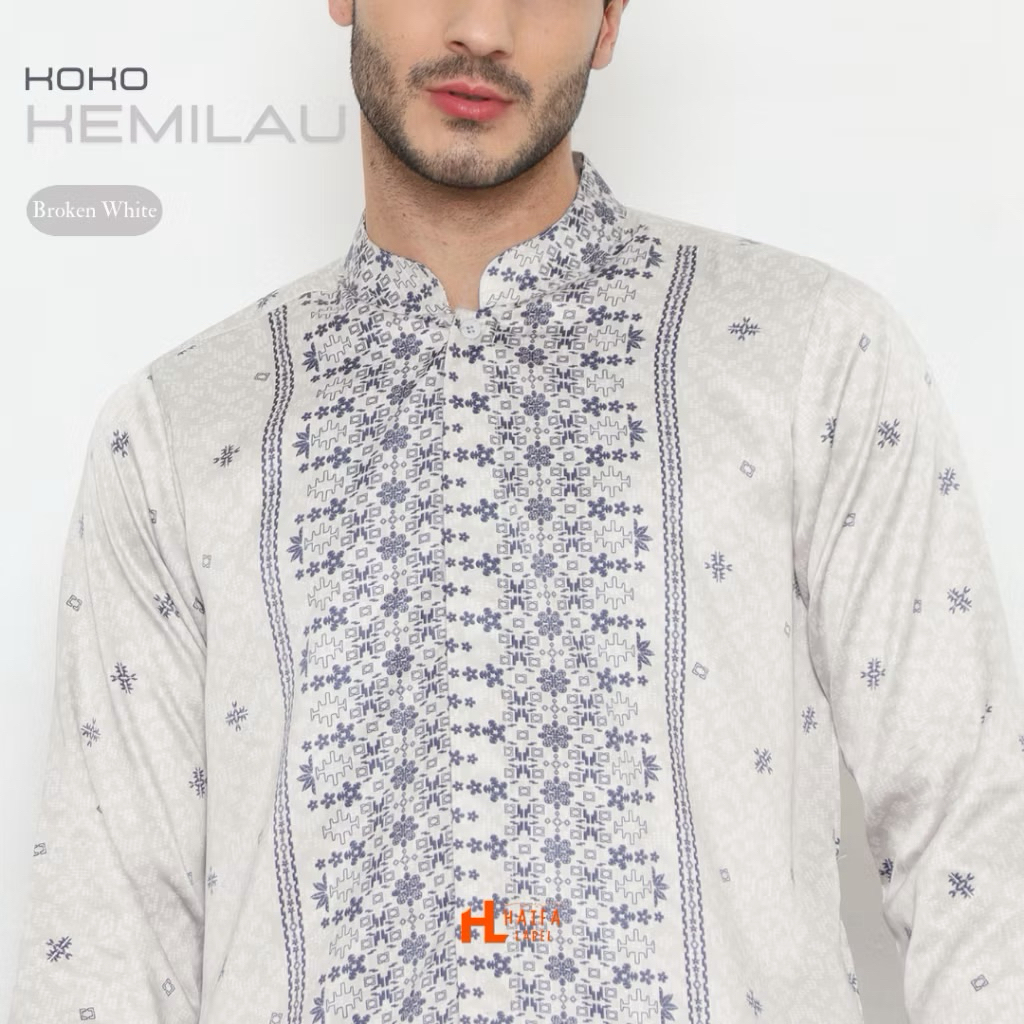 ready stock new HAIFA LABEL - Koko ayah bahan silk lengan panjang Raya Collection
