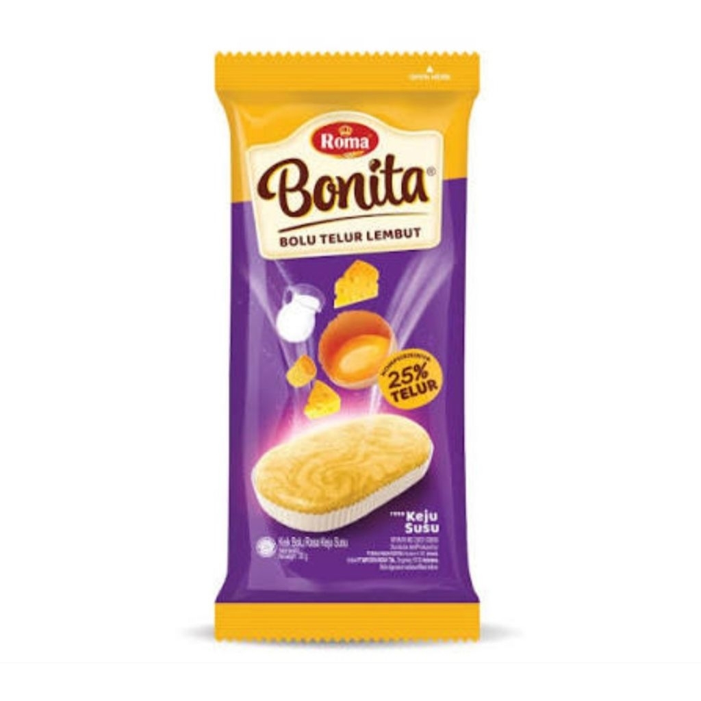 Bonita Rasa Keju Bolu Telur Lembut, 30 Gram