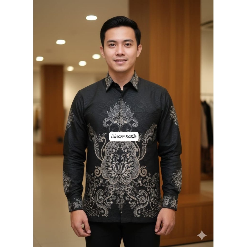 kemeja doby batik pria moderen warna hitam mewah dan gagah