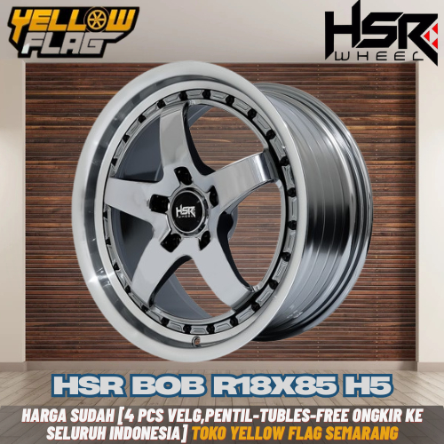 Velg Mobil Palang 5 Black Chrome Ring 18 Untuk Mobil BMW Landrover Mini VW Velg Mobil R18 Black Chro