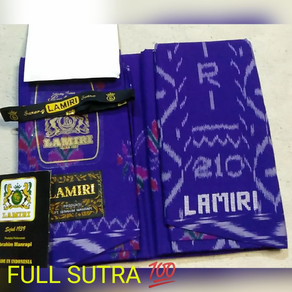 [FULL SUTRA 100%] SARUNG LAMIRI ASLI TERLARIS MST S90 MOTIF KEMBANG KUNING