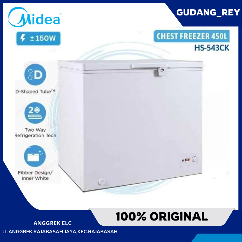 FREEZER CHEEST BOX MIDEA HS 543 CK KAPASITAS 500 LITER ORIGINAL GARANSI RESMI