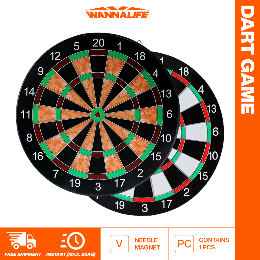 WANNALIFE Papan Dart Game Jarum & Magnet 17 Inch | Alat Rekreasi Olahraga Rumah