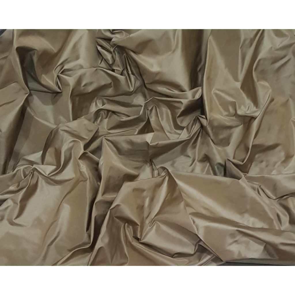 Kain Sutra Taffeta Kain Sutra Asli Warna Olive Green