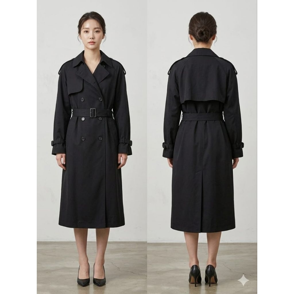 Long Coat Blazer Hitam Jumbo Wanita LD.115 (58)